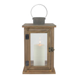 Stonebriar SB-5174B Rustic 12.5" Wooden Candle Lantern, Large, Brown Stonebriar