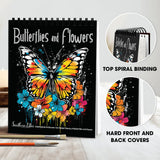 SOUTHERN LOTUS Butterflies And Flowers Spiral Coloring Book Wirebound Hardcovers Floral Design Aesthetic Illustrations Butterfly Relaxing Large Print Pages For Adults Relieve Stress Mindfulness SOUTHERN LOTUS