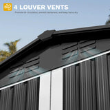 DWVO 8'x6' Large Metal Outdoor Storage Shed, Heavy Duty Tool Storage Sheds for Backyard Patio Lawn - Ideal for Bicycles, Garden Tools, and Lawn Equipment, Easy-to-Assemble, Dark Gray DWVO