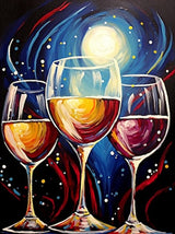 MaiYiYi Wine Glass Diamond Painting Kit, 5D Full Round Diamond Painting by Numbers, Crystal Rhinestones Wine Diamond Painting Kits Arts Crafts Kitchen Wall Decor for Adults Beginners (30 x 40 cm) MaiYiYi
