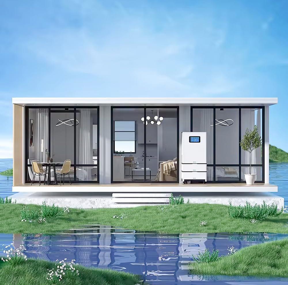 Tiny House,Two Bedroom Solar Prefab Home, 9mX4.5mX2.48m, 40.5 sqm,Zero Carbon Footprint, Premium Materials, Luxury Design,Equipped Bathroom and Bedroom, Wind,fire,Water Resistance-Customizabl - WoodArtSupply