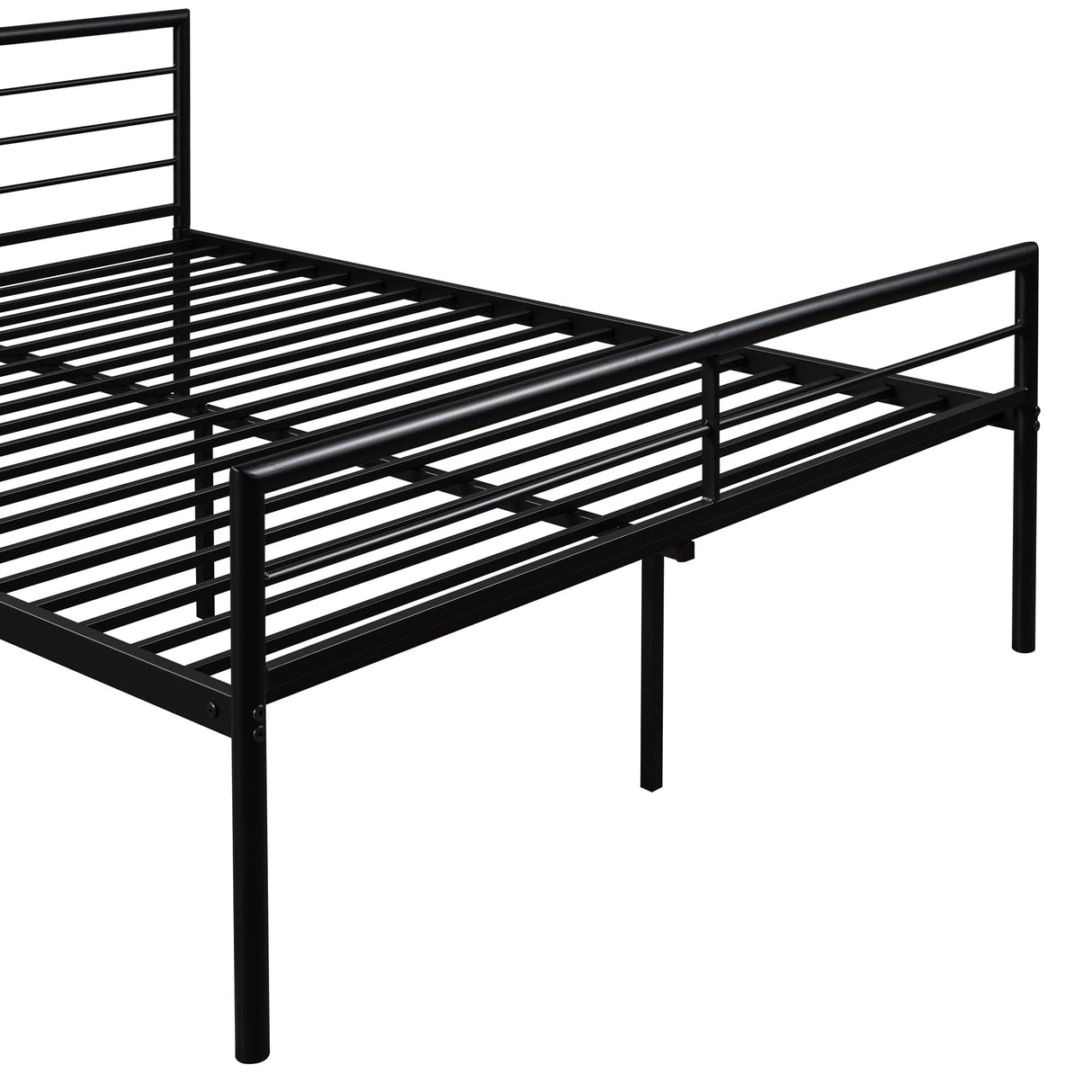 Heavy Duty Bunk Beds Twin Over Full Size, Twin Over Full Bunk Bed with Desk and Side Ladder, L Shaped Bunk Bed Can Be Divided Into One Full Size Bed Frame and One Twin Loft Bed with Desk, Black Bellemave