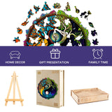 JIGFOXY Wooden Puzzle for Adults, Tree of Life Wooden Jigsaw Puzzles, Unique Zen Shape Puzzles, Christmas Thanksgiving Gifts for Family Friend(S-7.9 * 7.9in-100psc) Jigfoxy