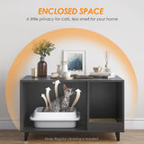 STARY Hidden Cat Litter Box Enclosure Furniture with Scratching Mat, Black STARY