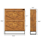 susici Shoe Storage Cabinet with 2 Flip Drawers for Entryway, Slim Freestanding Shoe Cabinet Organizer, Narrow Shoe Rack Cabinet with Metal Legs, Farmhouse Hidden Shoe Cabinet for Entrance Hallway susici