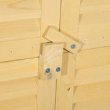 Outsunny 3' x 5' Wooden Outdoor Storage Cabinet, Garden Sheds & Outdoor Storage with Asphalt Roof & 2 Large Wood Doors with Lock, Natural Outsunny