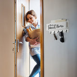 FIPUTE Mail and Key Holder for Wall, Decorative Entryway Organizer Shelf with Hooks for Dog Leash, Sunglasses, Purses, Coats – 100% Solid Wood Key Hanger 11.8” x 5.9” x 3.2” FIPUTE