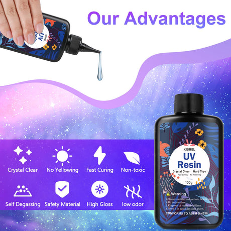 UV Resin Jewelry Making Kit, 300g Crystal Clear Resin with Light and Molds, DIY Jewelry Making Kit, Resina Starter Kit for Keychain and Earring KISREL
