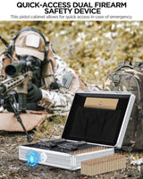 AICase Gun Safe for Pistols,Quick-Access Pistol Safe for Multiple Handguns with Biometric Fingerprint Lock/Morse Code, Smart Handgun Safe Gun Lock Box for Home Bedside Nightstand Car_1 AICase