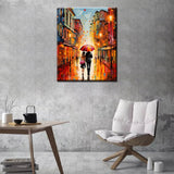 Romantic Couple Paint by Numbers Kits with Brushes and Acrylic Pigment on Canvas Painting for Adults, Boy and Girl Under the Red Umbrella Arts Crafts Project Home Decor Gifts 16''x20''(Framedless) TUMOVO