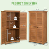 Goplus Outdoor Storage Cabinet, Wooden Storage Shed with Latch, Detachable Shelves & Weather Resistant Pitch Roof, Vertical Garden Tool Organizer for Outside Yard Patio Deck Goplus