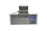 Mont Alpi MAi400-DFC 32-Inch 4-Burner 78000 BTU Deluxe Stainless Steel Gas Outdoor Kitchen Bar Barbecue Island Grill w/Infrared Side Burner + Wine Cooler Compact Refrigerator + Rotisserie Kit Mont Alpi