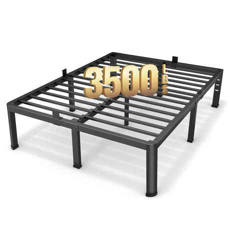 Superay 20 Inch King Size Metal Platform Bed Frame with Round Corners, Storage Space Under High Bed Frame-Heavy Duty Steel Slats Support, Noise Free - Easy Assembly - No Box Spring Needed Superay