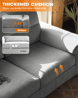 71.25" Modern Couches for Living Room, Deep Seat Sofa with 8” Cushion, Comfy 2-Seater Chenille Loveseat with Convertible Armrest, Removable Sofa Cover, High Leg(Light Gray) Upvilla