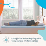 Linenspa Memory Foam Mattress Topper - 2 Inch Gel Infused Memory Foam - Plush Feel - Cooling and Pressure Relieving - CertiPUR Certified - Dorm Room Essentials - King Size Linenspa