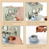 Pithfor Kids Wooden Coffee Maker Toy with Grinder, Pretend Play Kitchen Appliances & Accessories Toy Gift for Kids Toddlers Boys Girls Pithfor