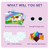 SOOVSY 200 Sheets Princesses & Unicorns Foil Art Fun Kit for Kids, Foil Art Craft DIY Creative Activity Gift Travel Toys for 4 5 6 7 8 9 Years Old Kids Girls Boys(Unicorns & Princesses) SOOVSY