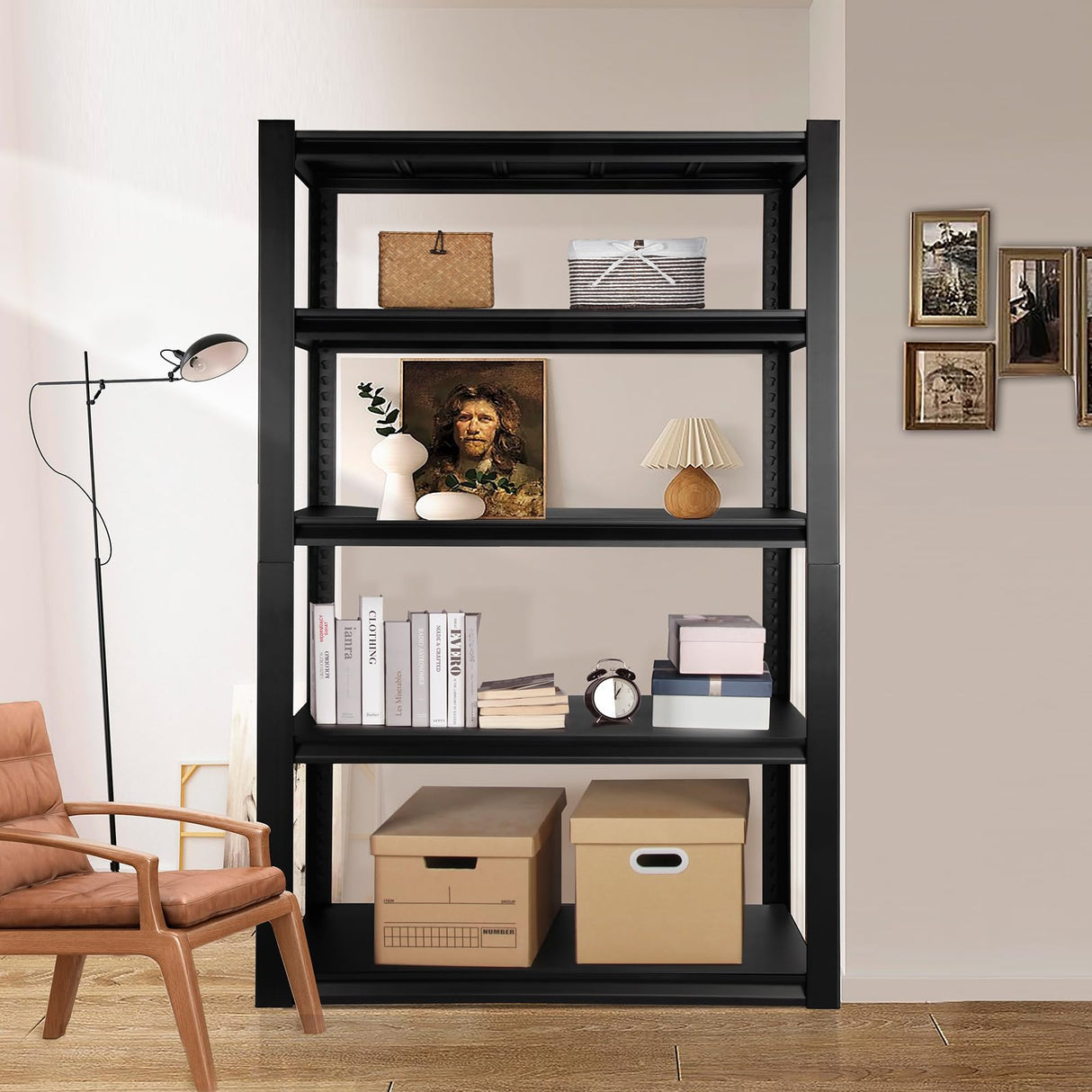 PACHIRA E-Commerce 72" Garage Shelving Heavy Duty, Wide Size Storage Shelves 5-Tier Large Metal Shelving Unit Adjustable Utility Rack for Garage, Pantry, 39.4" W x 17.7" D x 72" H PACHIRA E-Commerce