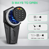 Omethey 3-5 Gun Safe for Rifles and Pistols, Quick Access Rifle Gun Safe with Silent Mode and Alarm System, Gun Cabinet with Removable Shelf and 2 Adjustable Gun Slots Omethey