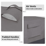 Easy-Going Outdoor Ottoman Cover, Waterproof Patio Ottoman Cover, Heavy Duty Outdoor Furniture Cover with Padded Handles (2 Pack-25"x25"x17", Gray/Dark Gray) Easy-Going