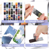 48 Pcs Magnetic Bookmarks, 24 Styles Cute Landscape Magnet Book Markers Magnetic Page Clip, Funny Book Marks Valentine's Day Gifts for Women Men WSICSE
