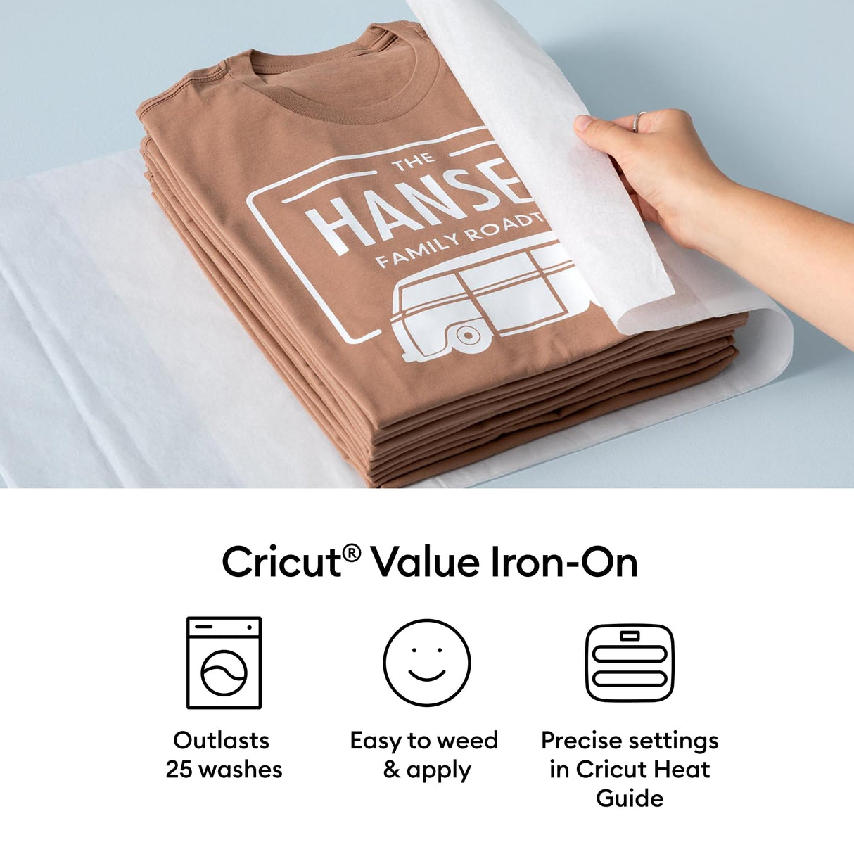 Cricut® Value Iron-On, White (12 in x 5 ft)- HTV Heat Transfer Vinyl Cricut