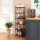 Golpart 6 Tier Adjustable Storage Shelves Narrow Mesh Gaps Metal Utility Shelf Wire Shelving Unit Organizer Rack for Home Kitchen Office Bathroom Pantry Room10 D x 16" W x 60" H Black Golpart