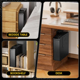 Mounted Biometric Gun Safe for Handgun, Nightstand Quick Access Pistol Safe with Auto Sliding Door for Car, Truck, Desk, Bedside, Slider Gun Lock Box with Security Fingerprint, Key Access, PIN Code HolaDream