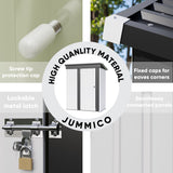 JUMMICO Metal Outdoor Storage Shed 5 x 3 FT Metal Shed with Lockable Door,Waterproof Garden Tool Shed Storage House for Backyard Patio Lawn,White JUMMICO