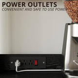 IRONCK Bakers Rack with Power Outlet, 45in Wide Coffee Bar Cabinet with Storage, 6-Tier Kitchen Storage with Doors, Microwave Stand for Kitchen, Dining Room IRONCK