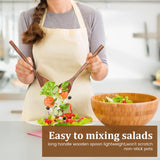 HANSGO 2PCS Wooden Cooking Spoons, Large Wooden Cooking Spoons Wooden Kitchen Utensil for Cooking Serving Mixing HANSGO