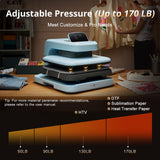 HTVRONT Auto Heat Press 2 - Heat Press Machine for T Shirts with Adjustable Pressure & Higher Heating Height, Heat Up Fast & Evenly Heat Press 15x15 for Sublimation, Puff HTV, Heat Transfer Project HTVRONT
