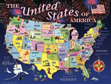 SUNSOUT INC - United States Map - 1000 pc Jigsaw Puzzle by Artist: Giordano Studios - Finished Size 20" x 27" Fourth of July - MPN# 37266 SunsOut