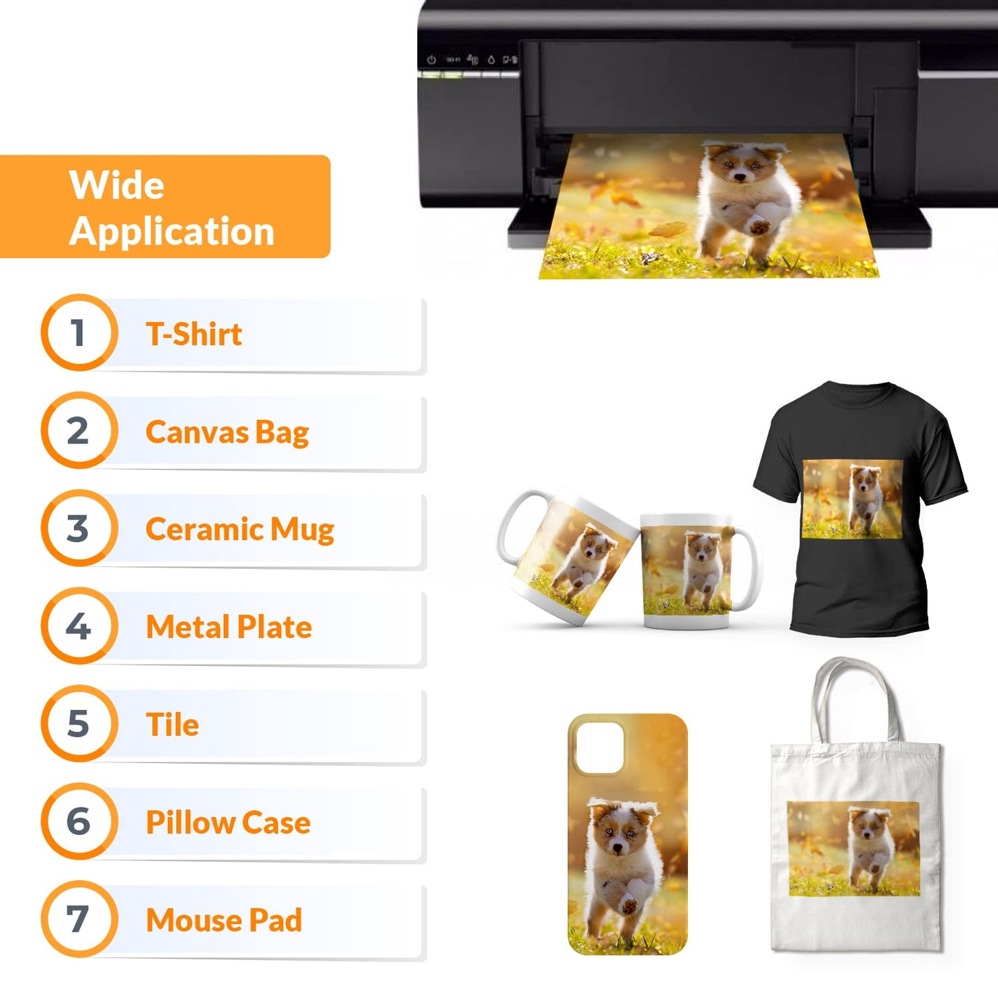 Sublimation Transfer Paper 8.5x11 inch 100 sheets, Heat Transfer Paper for Inkjet Printers, Sublimation Sheets for Light Fabrics and other sublimation blanks