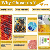 askkqtx Horse Diamond Art Kits for Adults, Butterfly Sunflowers Diamond Painting Kits for Beginnners, DIY 5D Full Drill Crystal Rhinestone Gem Art Craft Kits for Home Wall Decor 12X16 Inch askkqtx