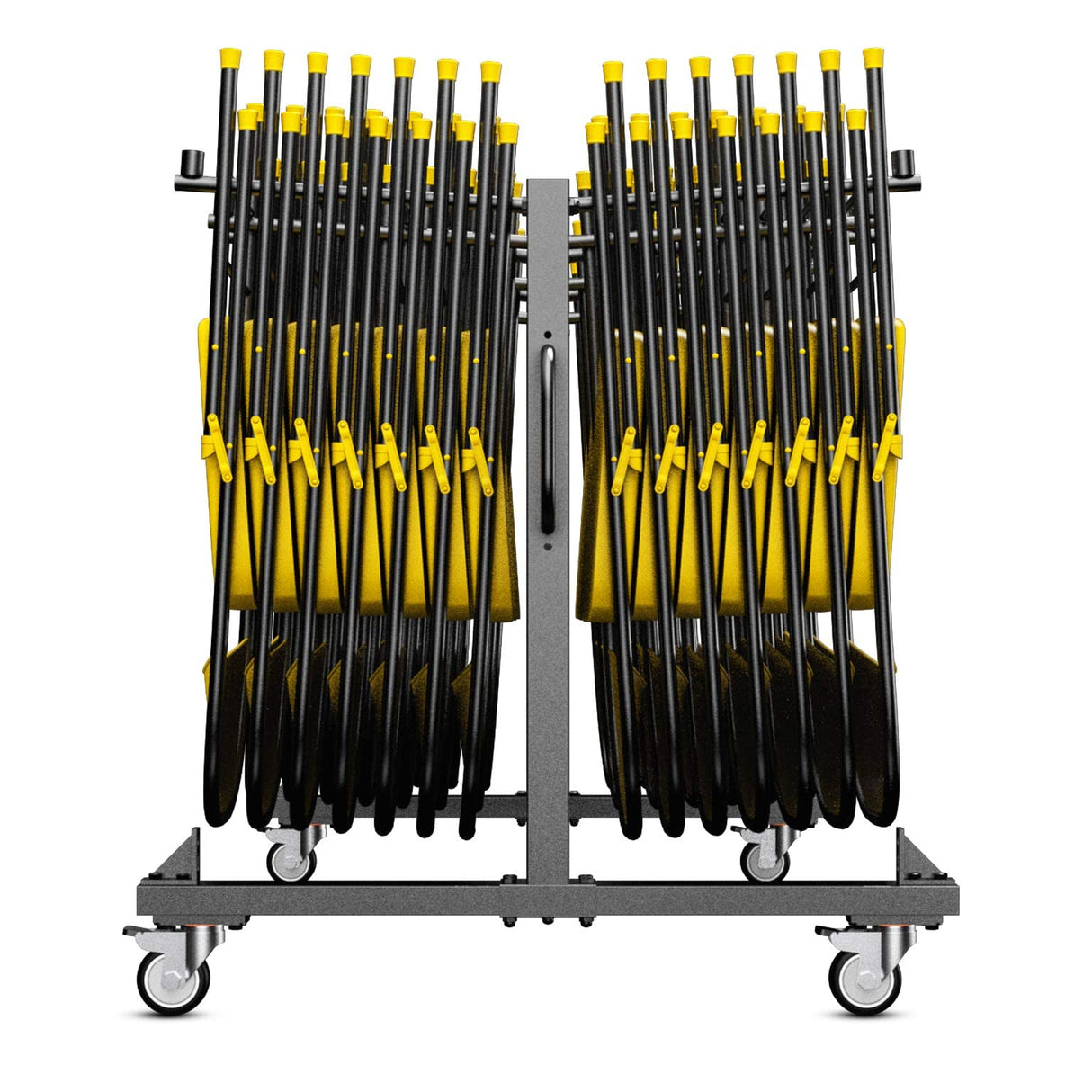 UPGORILO Folding Table and Chairs Cart - Innovative Mobile Chair Dolly, 42 Folding Chairs Capacity, Heavy Duty Metal Folding Chair Rack with Rubber Locking Wheels UPGORILO