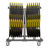 UPGORILO Folding Table and Chairs Cart - Innovative Mobile Chair Dolly, 42 Folding Chairs Capacity, Heavy Duty Metal Folding Chair Rack with Rubber Locking Wheels UPGORILO