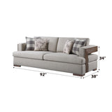Acme Furniture Niamey Sofa, Fabric and Cherry Acme