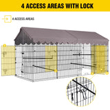 Chicken Coop Super Large Metal Chicken Run with Waterproof Cover Portable Poultry Cage Exercise Pen for Chicken,Duck,Goose,Rabbit Cat and Other Small Animals,88" Aivituvin