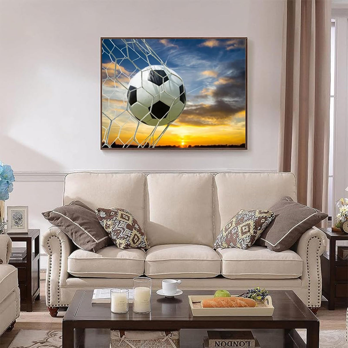 MOER SKY 5D Diamond Painting Soccer Art Embroidery Cross Stitch Full Round Drill DIY Crystal Beads Fantasy Craft Kit Art 12x16 Inch MOER SKY