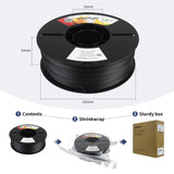YXPOLYER Carbon Fiber PC Filament Tough Carbon Fiber Polycarbonate 1.75mm PC-CF 3D Printer Filament 1kg/2.2lb, Excellent Strength, Rigidity and Heat Resistance 3D Engineering Material Filament, Black yxpolyer