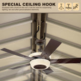 Domi 8x5FT Hardtop Grill Gazebo, Outdoor BBQ Gazebo with 2 Side Shelves and Ceiling Hook, Metal Grill Canopy with Galvanized Steel Double Roof for Patio Lawn Patio Backyard Deck, Brown domi outdoor living