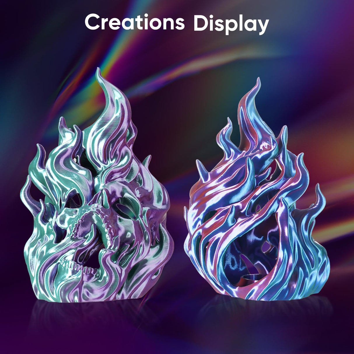 ERYONE HS Silk Quadruple Color PLA Filament 3D Printer 1.75mm +/- 0.03mm, Hyper Speed Coextrusion Filament PLA Shiny 1kg, Aurora Dream (Teal Green & Violet & Electric Pink & Indigo) ERYONE