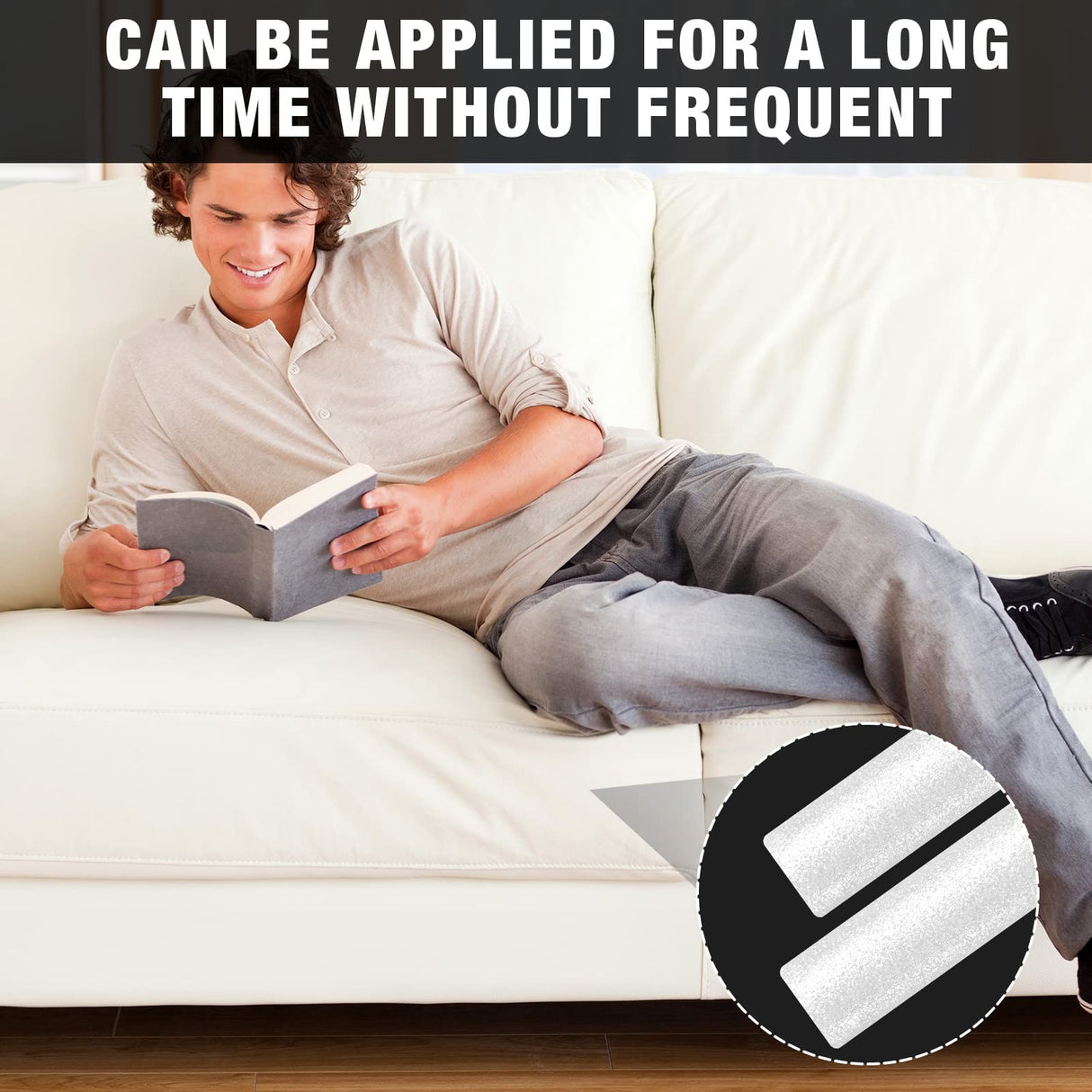 Namalu 12 Pieces Sofa Slipcover Tuck Grips Stretch Non Slip Foam Stick Couch Slipcovers Stretch Stick Thicker Cushion Grip for Sofa Essential Tuck Grips for Furniture Protector(White) Namalu