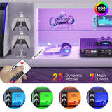 Bestier LED TV Stand for 55/60/65 Inch TV, Gaming Entertainment Center with Cabinet for PS5, Xbox, Fluted TV Console with Adjustable Glass Shelves for Living Room, Bedroom 57 Inch,Bright White Bestier