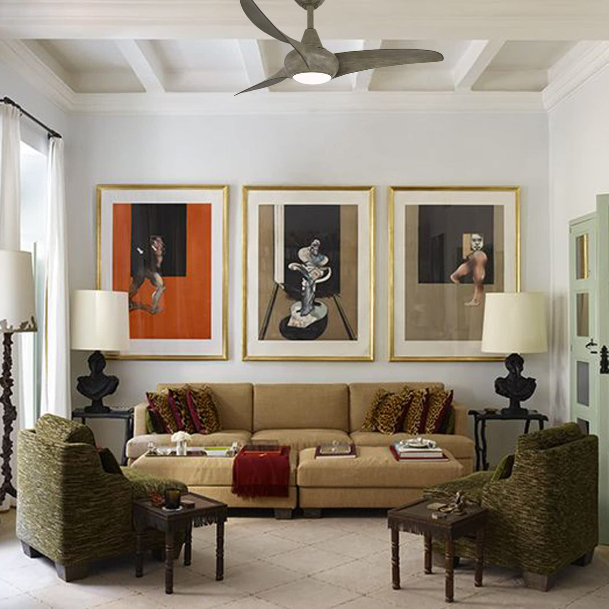 MINKA-AIRE F845-DRF Light Wave 44" Ceiling Fan with LED Light and Remote Control in Driftwood Finish MINKA-AIRE