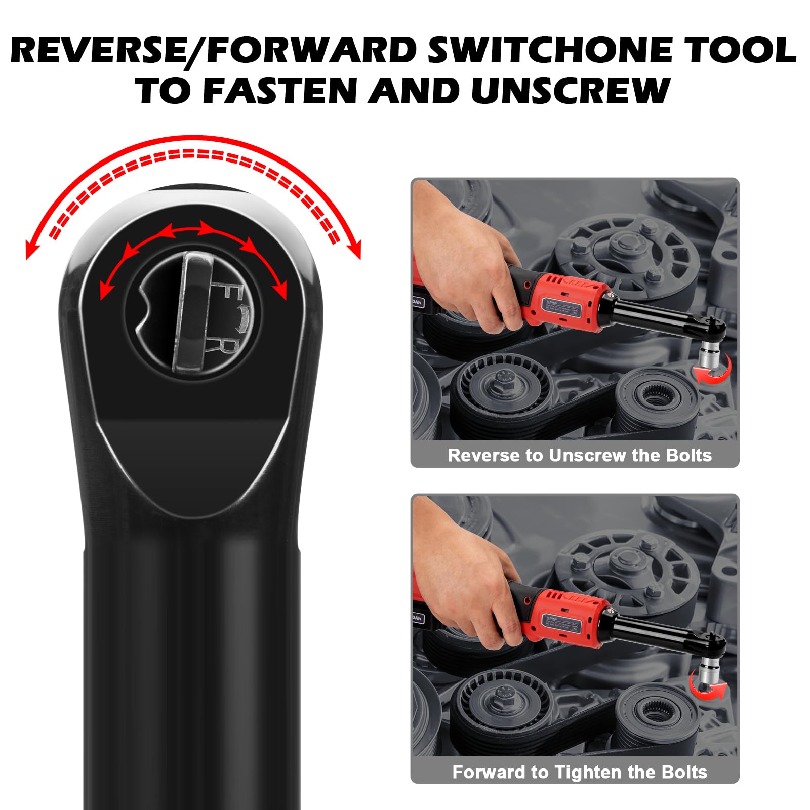 Lepmerk 3/8" Cordless Electric Ratchet Set -20V Purchasable Battery, Upgraded 60 ft-lbs, 4 in.Torque, 450 RPM, 1-Hour Rapid Charger, 9 Sockets. Battery Purchasable! - WoodArtSupply