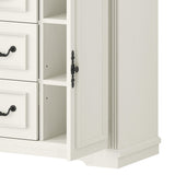 DWVO Large Storage Cabinet, 72" Tall Kitchen Pantry with Glass Doors, Freestanding Glass Display Cabinets with Adjustable Shelves & Drawers, Food China Hutch for Dining Room, Living Room, White DWVO