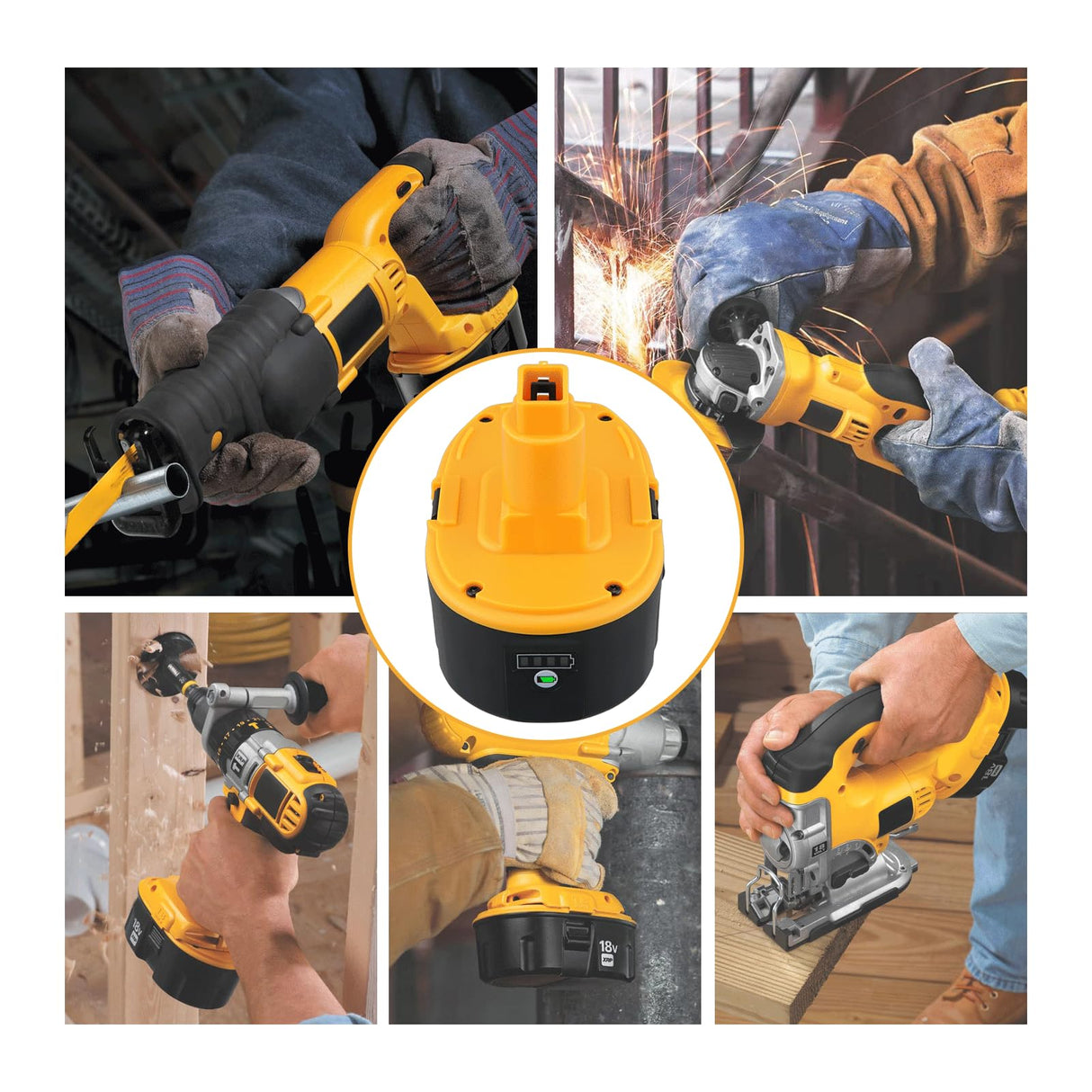 Xmenany 2Pack 6.0Ah Lithium ion DC9096 Battery Replacement for Dewalt 18V Battery XRP DC9098 DC9099 DE9096 DE9095 DW9096 DW9098 DW9095 DC9182 Xmenany