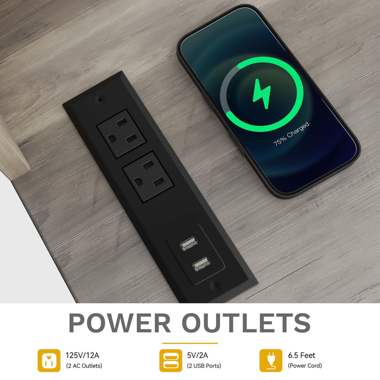 DWVO Farmhouse Buffet Cabinets, 47" Coffee Bar with Goblet Holder & Power Outlet, Sliding Barn Door Sideboard Cabinet for Kitchen & Living Room Storage (Rustic Grey Oak) DWVO